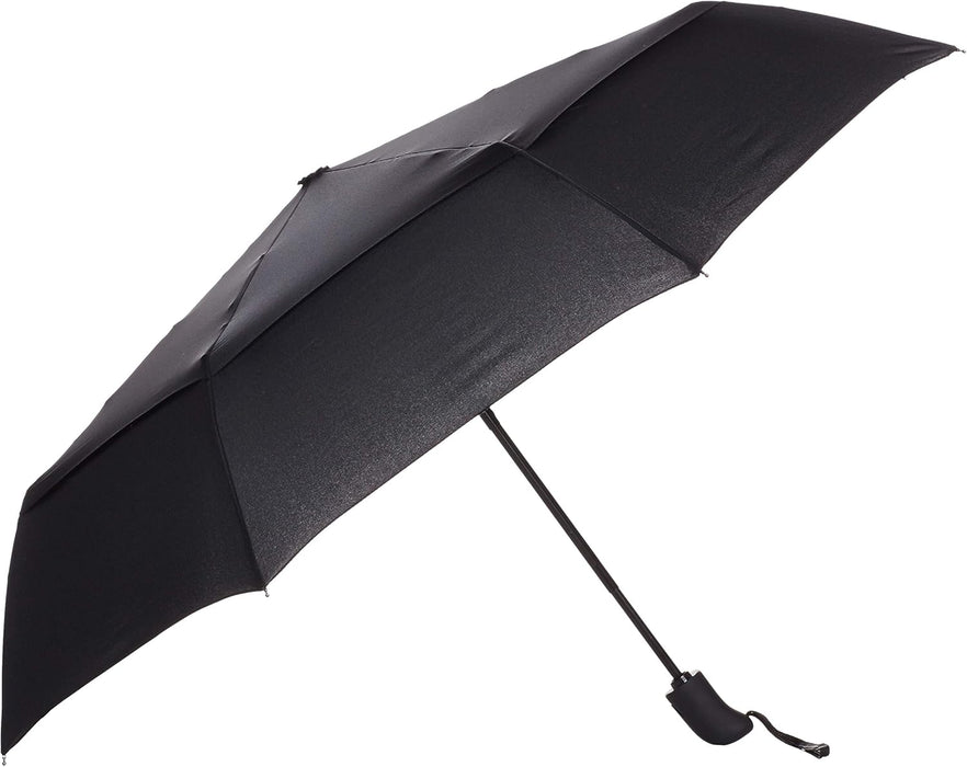 Round Travel Umbrella with Auto Open/Close Button, Wind-Proof Compact Design, Wind Vent, Strong Alloy Steel Frame, Soft-