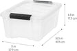 4-Pack 13 Quart Storage Bins with Lids, Clear