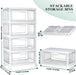 Clear Storage Bins with Lids - 4 Tier 23qt Plastic Stackable Bins