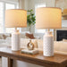 22.6" Modern Ceramic Bedside Lamps Set of 2, Lamps for Bedroom,White