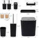 Bathroom Accessories Set - 10PC Gorgeous Black Bathroom Set