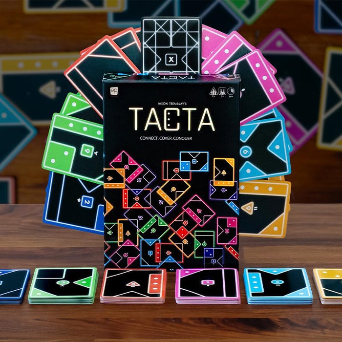TACTA Card Game, Where Every Card Counts, Fast-Paced Strategic Shape Matching Party Game, Analyze and Optimize to Connec