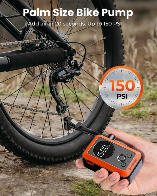S0 Mini Bike Pump, 20s Fast Inflate Bicycle Pump with Gauge