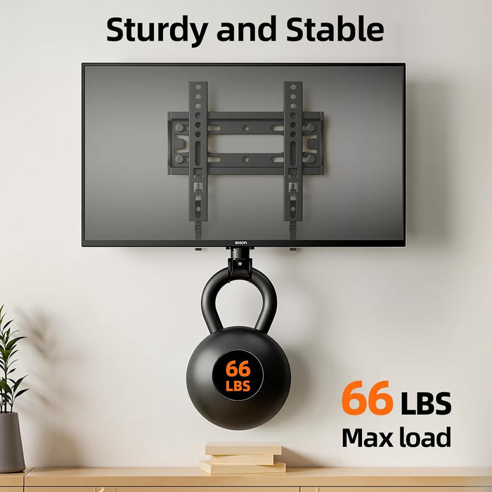 IWORBOARD 24 32 40 42 inch Fixed TV Monitor Wall Mount for 14-42 inch LED LCD Screen,Low Profile Small RV TV Mount, Easy Slim Flat Wall Bracket, Max VESA 200x200mm, 66lbs, Single Stud