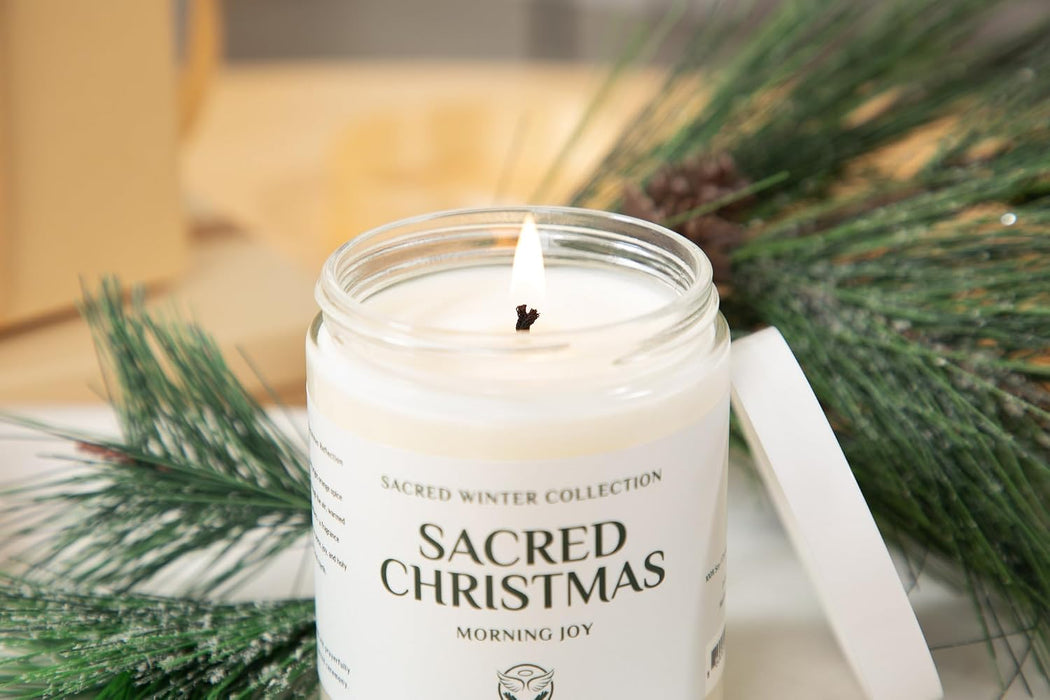 Sacred Christmas Candle, 7 oz, Soy Coconut Wax Blend