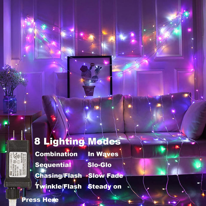 66Ft 200LED Multicolor Christmas Tree Lights String Light Indoor