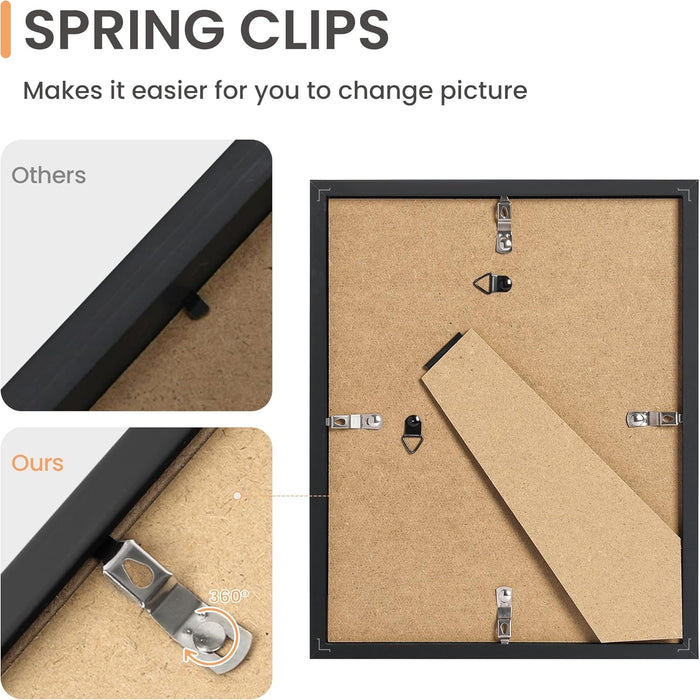 Picture Frames Set of 10, Including 8x10, 5x7, 4x6 Black Frame
