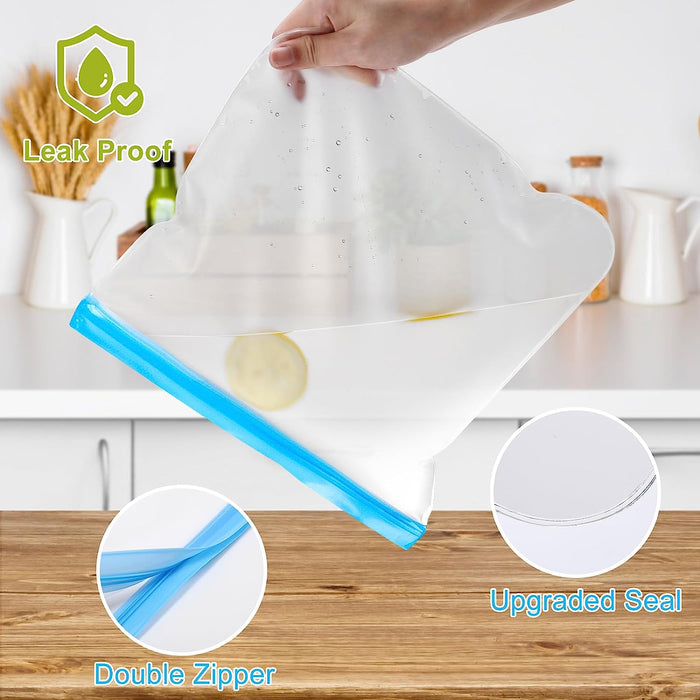6 Pack Reusable Gallon Freezer Bags Dishwasher Safe, BPA Free