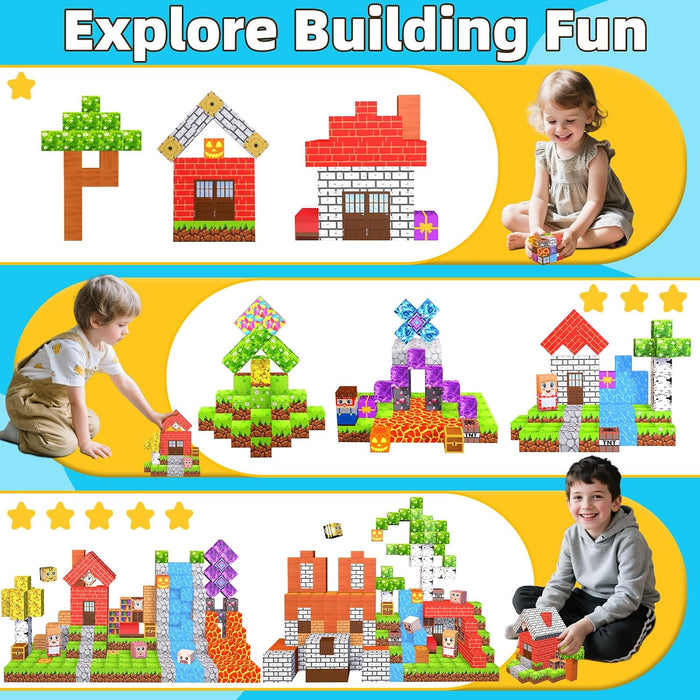 Magnetic Blocks, 200PCS Magnetic Building Blocks for Kids Ages 3+