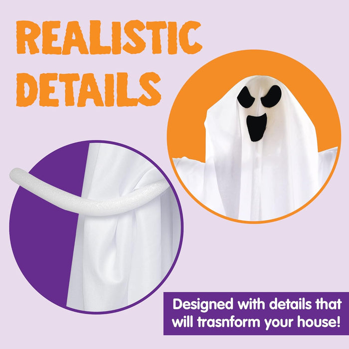3 PCS Halloween Party Decorations 27.5" Hanging Ghosts, Cute Flying Ghosts for Front Yard Patio Lawn Garden Party Décor 