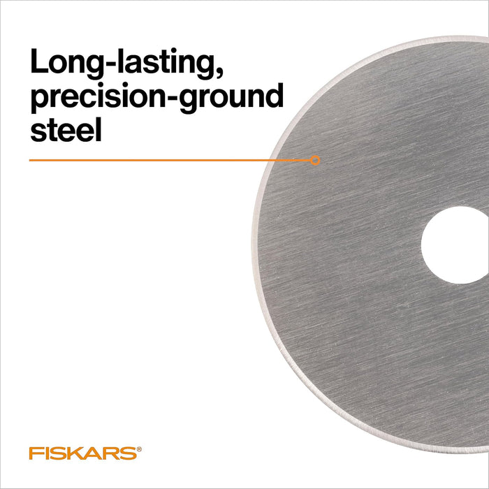Fiskars 45mm Rotary Cutter Blade Replacements for Fabric, 5-Pack