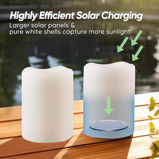 Solar Candles Outdoor Waterproof, Sensor Only, Dusk to Dawn, 3"x4"