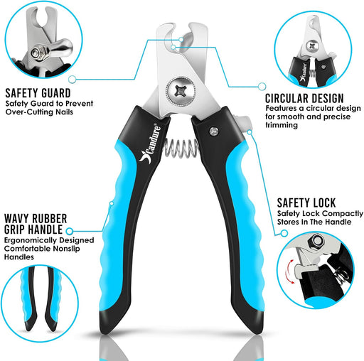Dog Nail Clippers and Trimmer with Safety Guard to Avoid Over-Cutting Toe Nails, Professional Grooming Pet Nail Clipper 