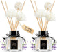 2PCS Lavender Reed Diffuser Set 1.7 fl oz with 6 Scent Sticks, Calming Essential Oil Diffuser Sticks for Home, Relaxing 