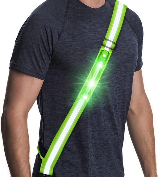 Reflective Walking Gear, Rechargeable Led Reflective Sash, Adjustable Night Walking Safety Gear, High Visibility Safety 