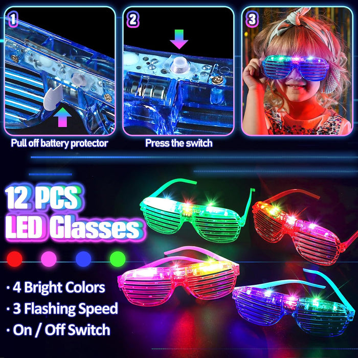 150Pcs Glow in the Dark Party Supplies for Kids and Adults