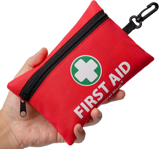Mini First Aid Kit, 110 Piece Small First Aid Kit - Includes Emergency Foil Blanket, Scissors for Travel, Home, Office, 
