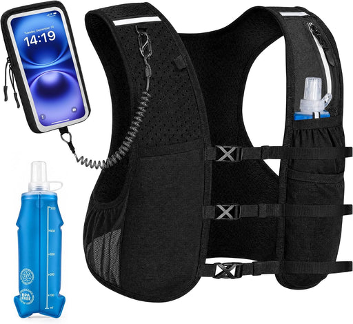 Running Vest for Women Men Hydration Vest with Soft Flask & Phone Holder