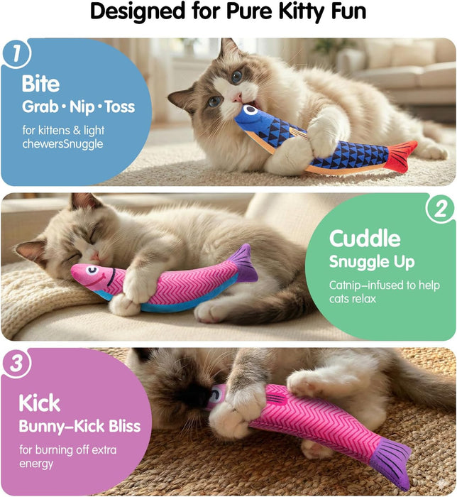 Cat Toys with [5000 mg A+Natural Catnip & Silvervine] Kicker Fun