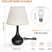 Touch Bedside Lamp, Farmhouse 3-Way Dimmable Table Lamps for Nightstand with Fabric Shade, 17.32'' Desk Lamp for Reading, Bedroom, Livingroom, Office, Corded