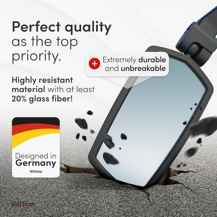Bike mirror | Large HD field of vision | 360° rotatable & foldable | Mounting above & below | Break-proof & durable | eb