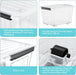 72 Quart Plastic Storage Bin, Stackable and Nestable Storage Boxes with Clear Lids and Secure Latching Buckles, Large Storage Container (Clear, 72Quart-4Pack)
