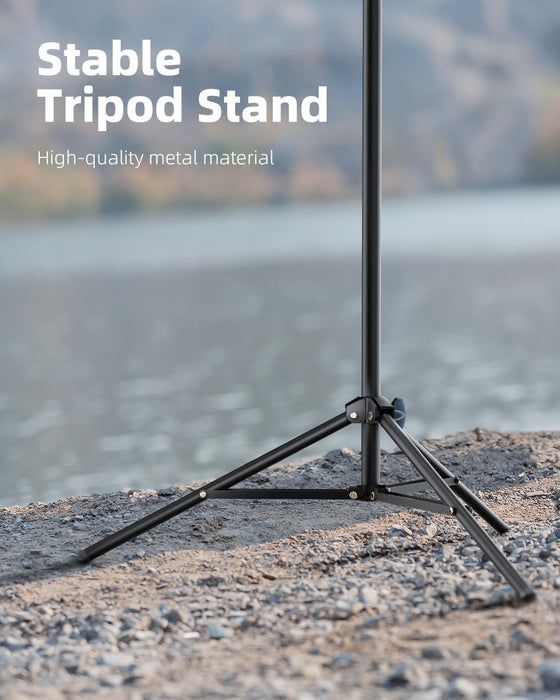 10.2" Ring Light with 69" Tripod Stand and Phone Holder Kit, Full-Screen Zoom Light for Video Recording, Makeup, Live St