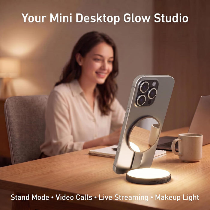 Magnetic Selfie Light, LED Phone Ring Light for iPhone MagSafe, Portable Magnetic Phone Fill Lights for Selfies Makeup P