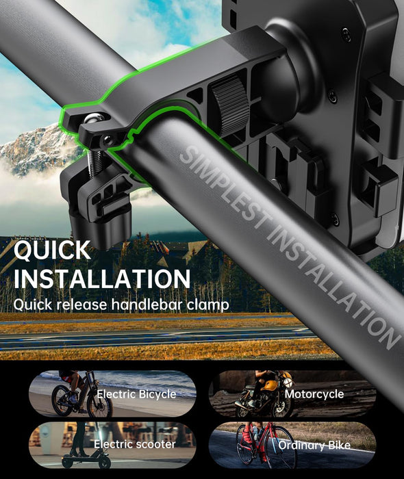 Bike Phone Holder Mount, Secure Handlebar Phone Mount Holder for Bike and Motorcycle, Suitable for iPhone and 4.5-6.8" S