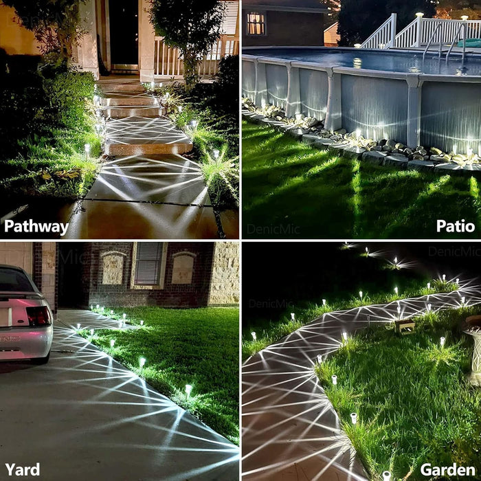 Solar Lights Outdoor Waterproof 10 Pack Pathway Lights Cool White