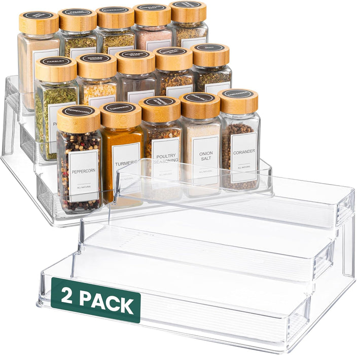 Clear Acrylic 3-Tier Spice Rack, Cabinet Pantry Organizer