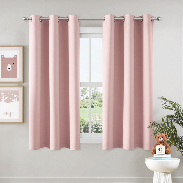 Blackout Curtains for Bedroom 2 Panels 40 x 63 Inch Long Pink
