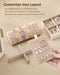 360° Rotating Jewelry Box with 7 Drawers, Spacious Vertical Jewelry Organizer with Glass Window, Jewelry Storage Case, Dustproof & Moisture-resistant Design, White