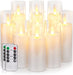 Pure White Acrylic Flameless Candles, LED Candles, Battery Operated Candles with Remote Control and Timer, Fake Electric Candle, Wedding, Home Decor, Set of 9