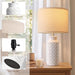 22.6" Modern Ceramic Bedside Lamps Set of 2, Lamps for Bedroom,White
