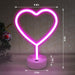 2 Pack Heart Neon Signs, Pink LED Lights, USB or Battery Powered
