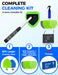XINDELL Interior Windshield Cleaner Tool – Car Interior Window Cleaning Kit with Extendable Handle & 4 Microfiber Pads, 