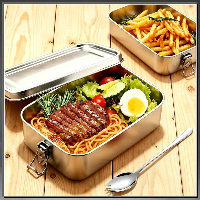4Pcs Stainless Steel Bento Lunch Box, Metal Food Containers, 1400ml