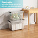 72 Quart Plastic Storage Bin, Stackable and Nestable Storage Boxes with Clear Lids and Secure Latching Buckles, Large Storage Container (Clear, 72Quart-4Pack)