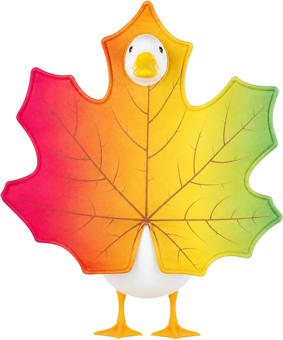 Fall Porch Goose Outfit Autumn Maple Leaf Goose Costumes Thanksgiving Lawn Goose Clothes Fit 23''H Plastic Cement Statue