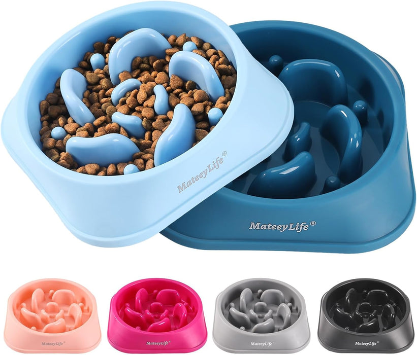 2-Pack Slow Feeder Dog Bowls, 2 Cups, Dog Puzzle Feeder Bowl