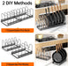 Expandable Pot Pan Lid Organizers inside Cabinet, 10 Divider-Black