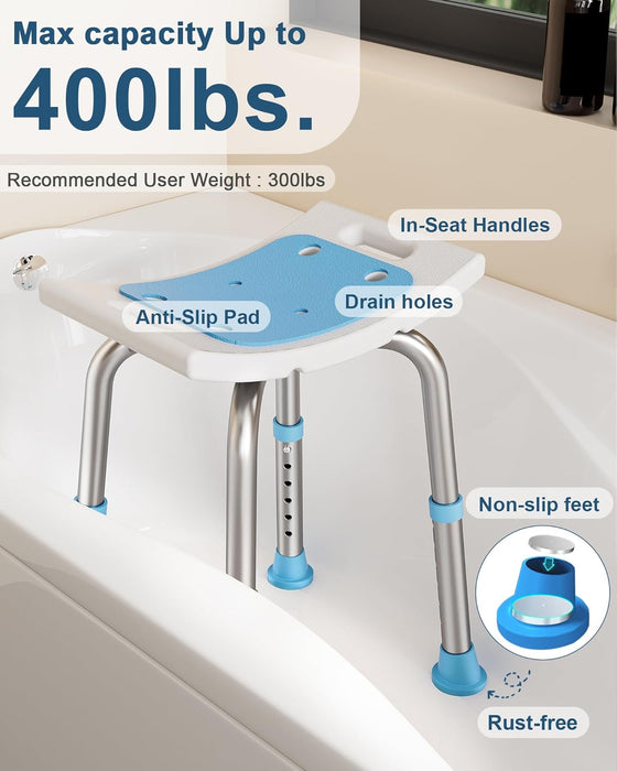 Shower Chair for Inside Shower, Adjustable Height Shower Stool