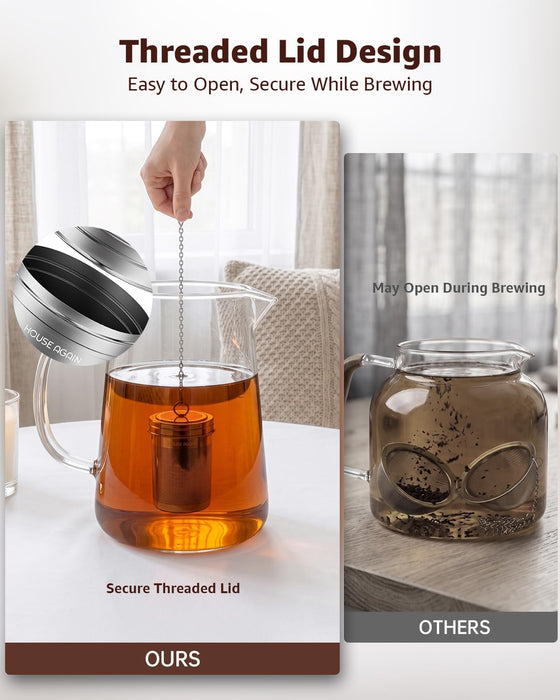 Tea Infuser, Extra Fine Mesh Tea Infusers for Loose Tea, 18/8 Stainless Steel Tea Strainer with Extended Chain Hook, Tea