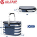 ALLCAMP Picnic Basket, 22L Insulated Cooler Foldable, Thick, Blue White