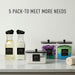 3+2 Pack Laundry Pods Containers & Dryer Sheet Holder & Laundry Detergent Dispenser, Laundry Room Organization and Stora