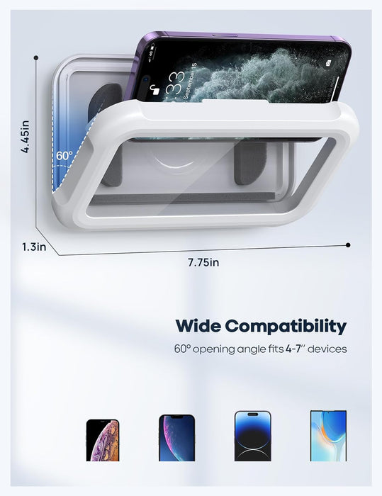 Shower Phone Holder Waterproof - 480° Rotatable Wall Mount Case