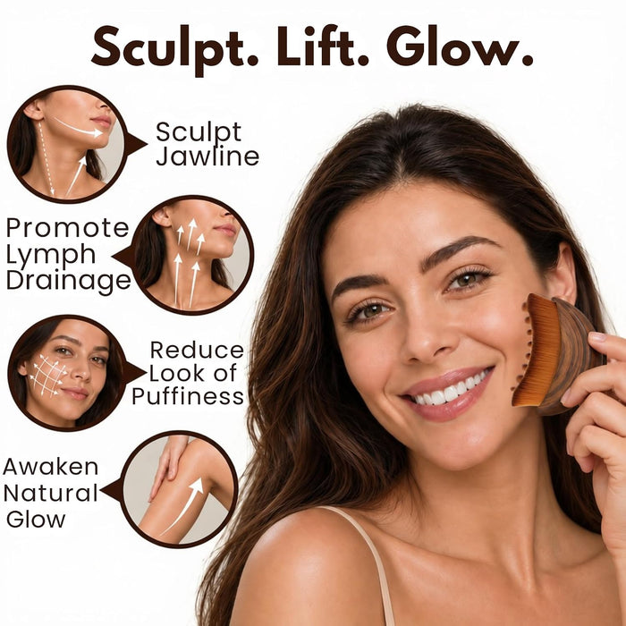 ICON Lymphatic Contour Face Brush for Lymphatic Drainage, Sculpting, 1-Pack