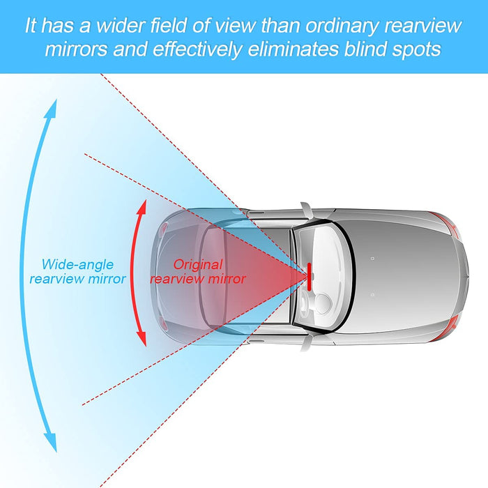 12 Inch Panoramic Car Rearview Mirror, White