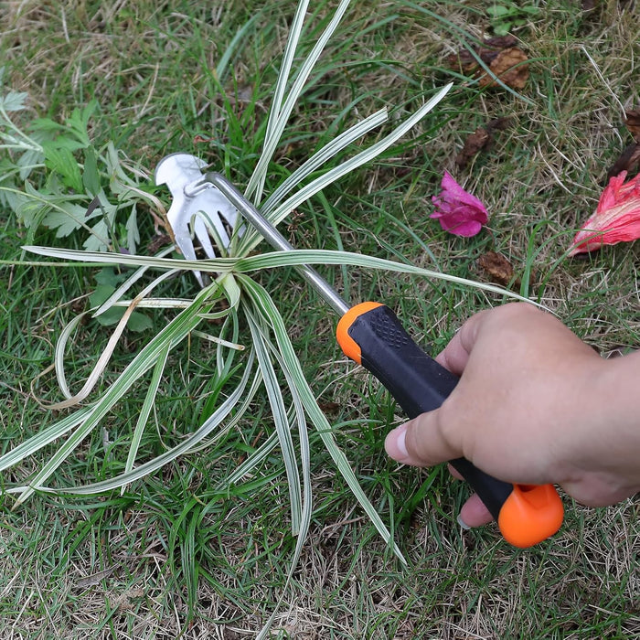 Weed Remover Tool,Portable Garden Weeder Tool,New Gardening Weeding Tools,for Garden Hand Tools for Vegetable Gardening Backyard Farm Planting & Uprooting Weeding Tool (Rubber Handle)